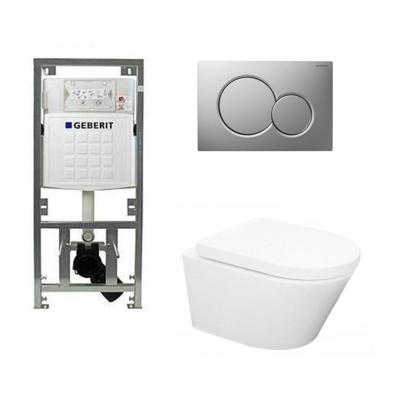 Wiesbaden Vesta toiletset Rimless 52cm inclusief UP320 toiletreservoir en softclose toiletzitting met bedieningsplaat glans verchroomd 0701131/0700519/sw65812/ Wiesbaden Vesta toiletset Rimless 52cm inclusief UP320 toiletreservoir en softclose toiletzitting met bedieningsplaat glans verchroomd 0701131/0700519/sw65812/