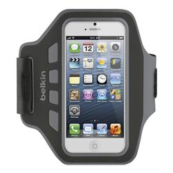 Belkin Slim-Fit Plus-armband (kabelopbergvak, geschikt voor Apple iPhone 5/5s/5c) zwart