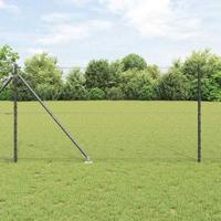VidaXL Afrasteringspaal grijs 10 x 1,2 m (36 mm gaas) staal en pvc - thumbnail