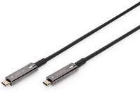 Digitus AK-330160-100-S USB-C-displaykabel USB 3.2 Gen2 USB-C, USB-C stekker 10.00 m Zwart Flexibel, Afgeschermd, Met USB - thumbnail
