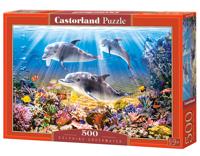 Selecta Castorland legpuzzel dolphins underwater, 500st. - thumbnail