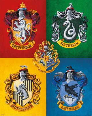 Poster Harry Potter - Colourful Crests 40x50cm Poster Harry Potter - Colourful Crests 40x50cm