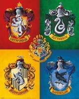 Poster Harry Potter - Colourful Crests 40x50cm - thumbnail