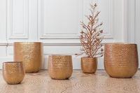 J-Line bloempot Audrey - keramiek - goud - small - Ø 20 cm - thumbnail