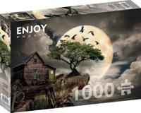 A Log Cabin on a Cliff Puzzel 1000 Stukjes - thumbnail