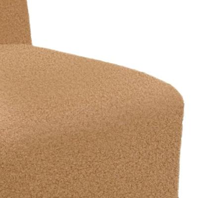 Fauteuil 55 cm gekrulde wolachtige stof beige Fauteuil 55 cm gekrulde wolachtige stof beige