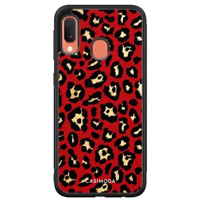 Samsung Galaxy A20e hoesje - Luipaard rood Samsung Galaxy A20e hoesje - Luipaard rood
