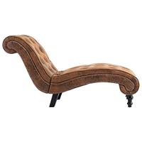 Chaise longue kunstsude bruin - thumbnail