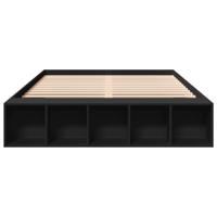 Bedframe bewerkt hout zwart 150x200 cm - thumbnail
