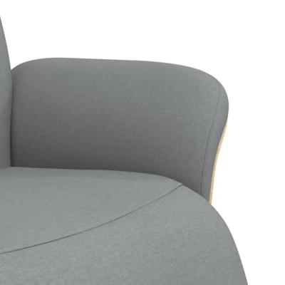 Fauteuil verstelbaar met voetensteun stof lichtgrijs