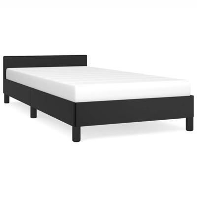 Bedframe met hoofdeinde zonder matras 90x200 cm zwart