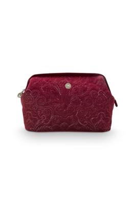 Pip Studio Pip Cosmetic Purse Extra Large Velvet Quiltey Days Red 30x20.7x13.8cm