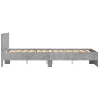 Bedframe met hoofdeinde betongrijs 135x190 cm - thumbnail