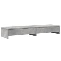 VidaXL Monitorstandaard met lades 100x27x15 cm bewerkt hout betongrijs - thumbnail
