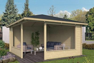 Tuindeco Marit prieel 400x400 cm vuren blank- Puntdak- Onbehandeld vurenhout- Tuindeco Tuindeco Marit prieel 400x400 cm vuren blank- Puntdak- Onbehandeld vurenhout- Tuindeco