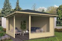 Tuindeco Marit prieel 400x400 cm vuren blank- Puntdak- Onbehandeld vurenhout- Tuindeco - thumbnail