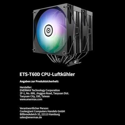 Enermax ETS-TD60D koelsysteem voor computers Processor Luchtkoeler Enermax ETS-TD60D koelsysteem voor computers Processor Luchtkoeler