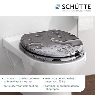 MDF WC-bril GREY STEEL met soft-close lange levensduur: extreem onbreekbaar en krasbestendig comfort en functie: geruisloos sluiten dankzij de automatische valrem eenvoudig schoon te maken dankz MDF WC-bril GREY STEEL met soft-close lange levensduur: extreem onbreekbaar en krasbestendig comfort en functie: geruisloos sluiten dankzij de automatische valrem eenvoudig schoon te maken dankz