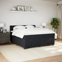 Boxspring met matras fluweel zwart 180x200 cm - thumbnail