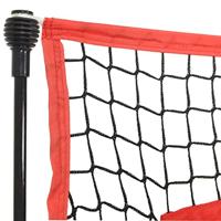 VidaXL Honkbalnet draagbaar 183x105x183 cm polyester zwart en rood - thumbnail