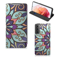 Samsung Galaxy S21 Smart Cover Purple Flower - thumbnail