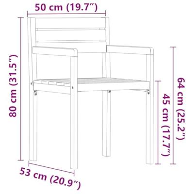 Tuinstoelen 4 stuks 50x53x80 cm massief acaciahout Tuinstoelen 4 stuks 50x53x80 cm massief acaciahout