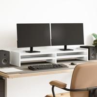VidaXL Monitorstandaard 100x24x16 cm bewerkt hout wit - thumbnail