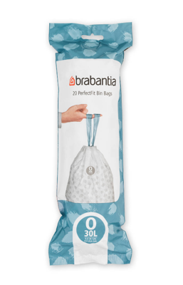 PerfectFit afvalzak met trekbandsluiting code O, 30 liter, 20 stuks/rol - Brabantia - thumbnail