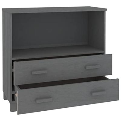 Dressoir HAMAR 85x35x80 cm massief grenenhout donkergrijs
