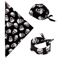 Piraten zakdoek bandana doodskop - thumbnail
