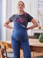 Personaliseerbare zwangerschapsshirt met opschrift, in biologisch katoen antraciet - thumbnail