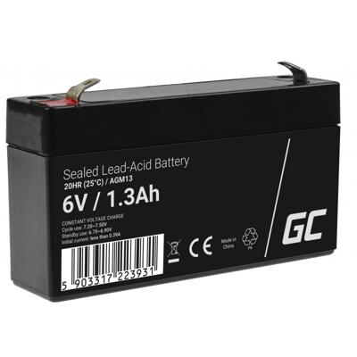 Green Cell® AGM 6 V 1,3 Ah accu VRLA loodaccu loodaccu accubatterij cyclusbestendig onbemannt speelgoed | elektrisch speelgoed | alarm | noodstroom | kindervoertuigen | kinderquad