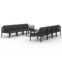 9-delige Loungeset met kussens aluminium antracietkleurig - thumbnail