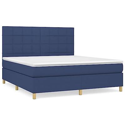Boxspring met matras stof blauw 180x200 cm