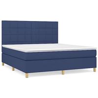 Boxspring met matras stof blauw 180x200 cm - thumbnail