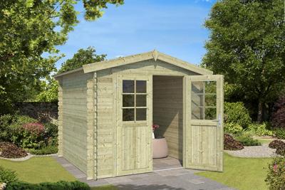 Blokhut Ingo 230x230 Olijfgroen Geimpregneerd Outdoor Life - Outdoor life Blokhut Ingo 230x230 Olijfgroen Geimpregneerd Outdoor Life - Outdoor life