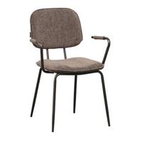 Bronx71 Velvet eetkamerstoel Jethro bruin - thumbnail