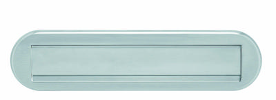 Intersteel Brievenbus ovaal met klep en regenrand geborsteld RVS