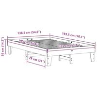 Bedframe zonder matras massief grenenhout wit 135x190 cm - thumbnail