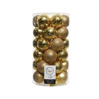 Kerstbal glans mix dia 6 cm licht goud Decoris - Decoris - thumbnail