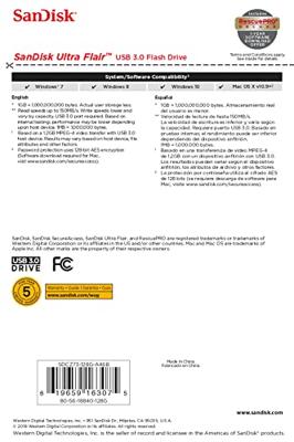 SanDisk Ultra Flair USB flash drive 128 GB USB Type-A 3.2 Gen 1 (3.1 Gen 1) Blauw, Zilver