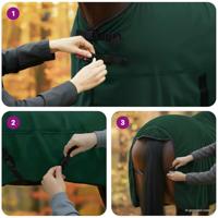 VidaXL Paardendeken volledig donkergroen polyester - thumbnail