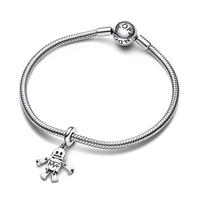 Pandora 792250C01 Hangbedel Bestie Bot Robot zilver-emaille