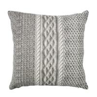 Katoenen Sierkussen Big Knit Grijs-Wit (40 x 40 cm) - thumbnail