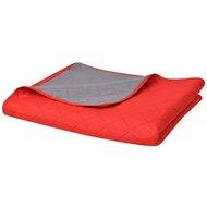 Dubbelzijdige quilt bedsprei rood en grijs 170x210 cm - thumbnail