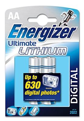 Energizer batterijen Lithium AA, blister van 2 stuks