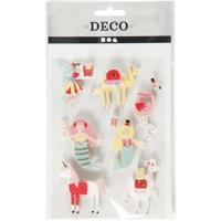 Creativ Company 3d stickers, flamingo, lama zeemeermin, h: 50-60 mm, b: 30-45 mm, dikte 7 mm, 7 stuk/ 1 doos - thumbnail