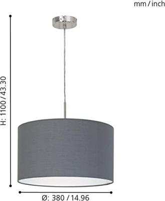 Eglo HanglampPasteri 38cm grijs - 31573