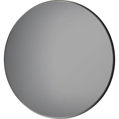 Spiegel - Wandspiegel - Trion Brid - Grijze Spiegelglas - Rond - 80cm - Metaal - Zwart