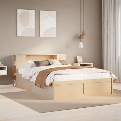 Bedframe zonder matras massief grenenhout 140x190 cm